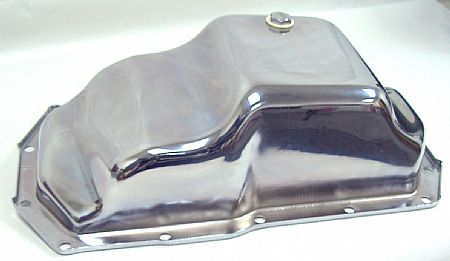14 BOLT V6 STK OIL PAN, CHROME